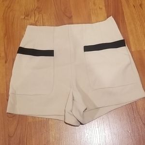 Cream high waisted shorts
